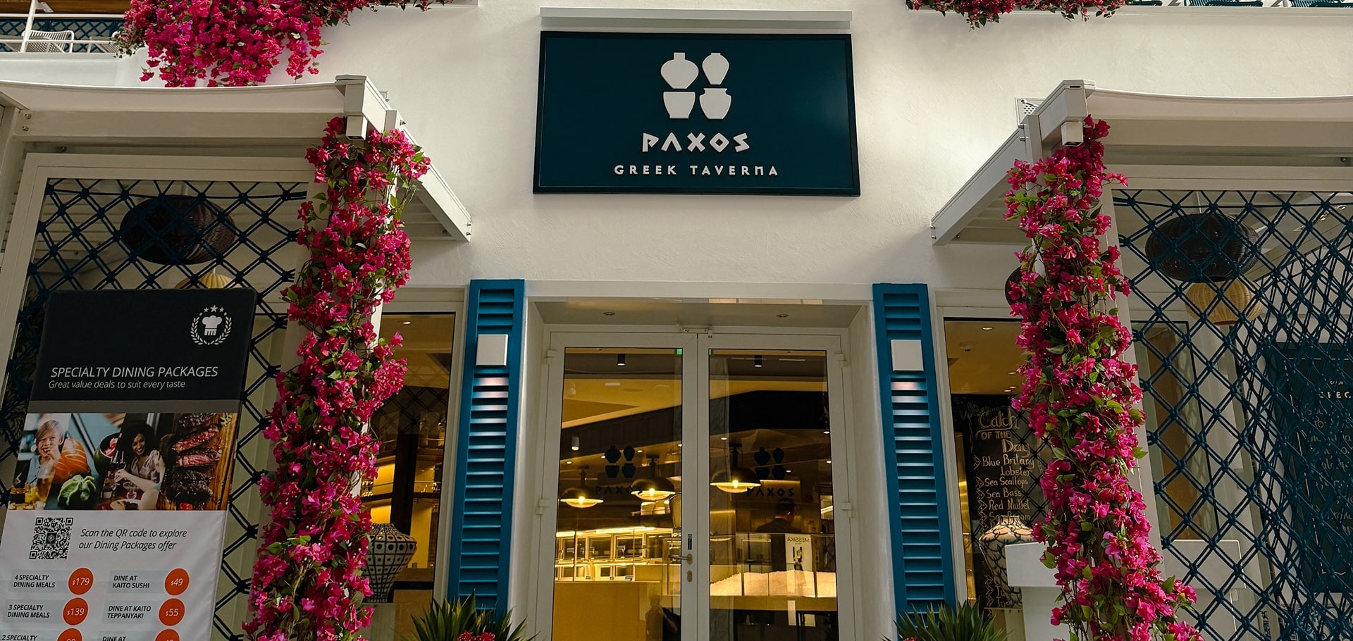 Paxos on the Go is your spot for Greek bites, cocktails, and views of the promenade | MSC Cruises