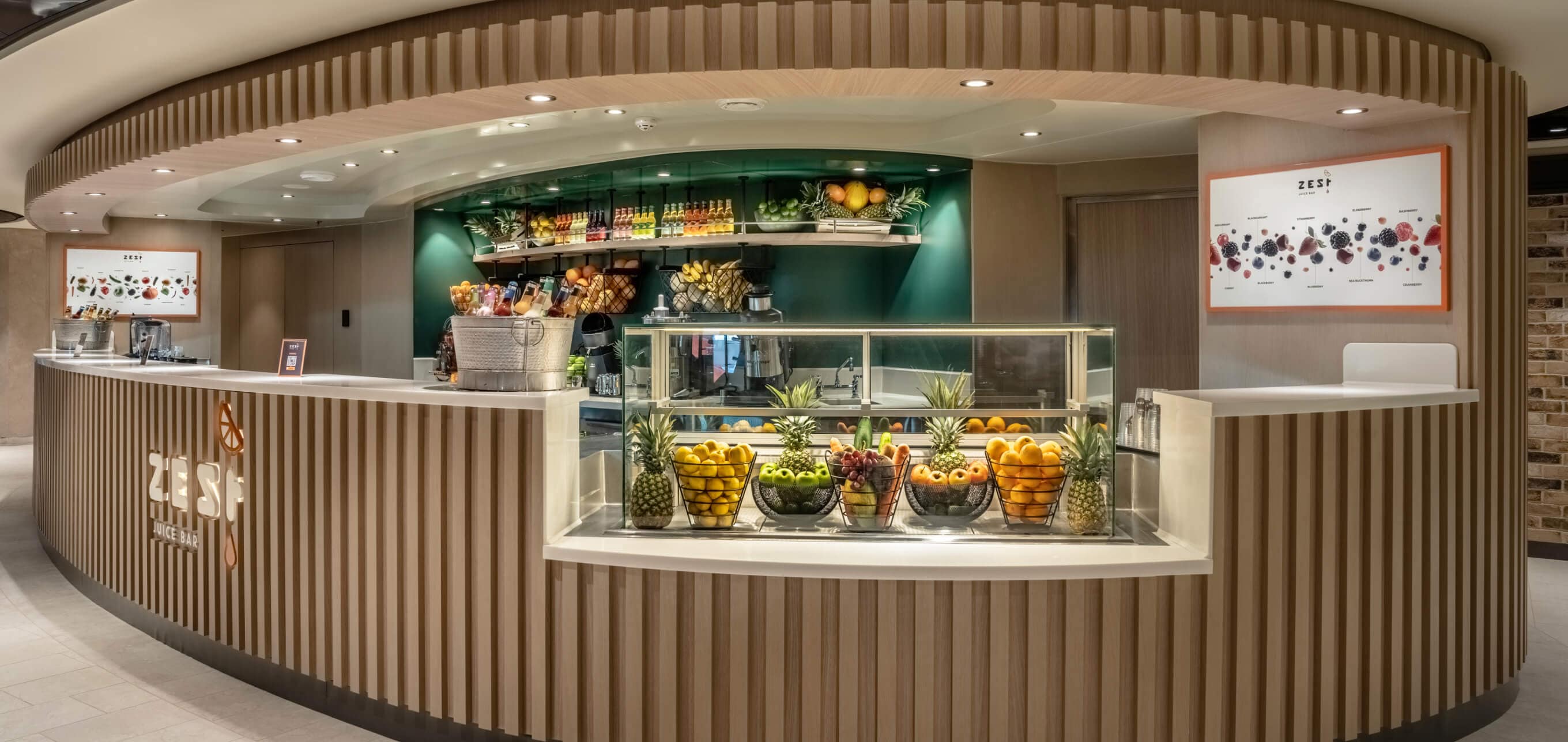 Fresh smoothies and juices at Zest Juice Bar onboard MSC World America | MSC Cruises
